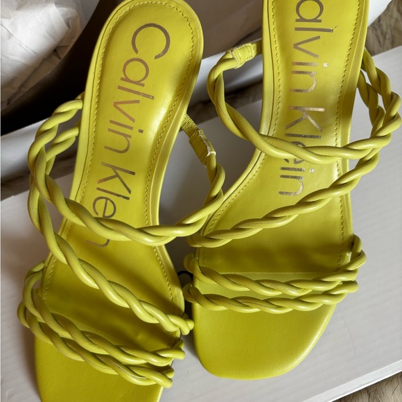 Calvin Klein Shoes - ❤️🥀Calvin Klein light green/yellowish
SANDALS W/TWISED STRAP & KITTEN HEELS🥀❤️